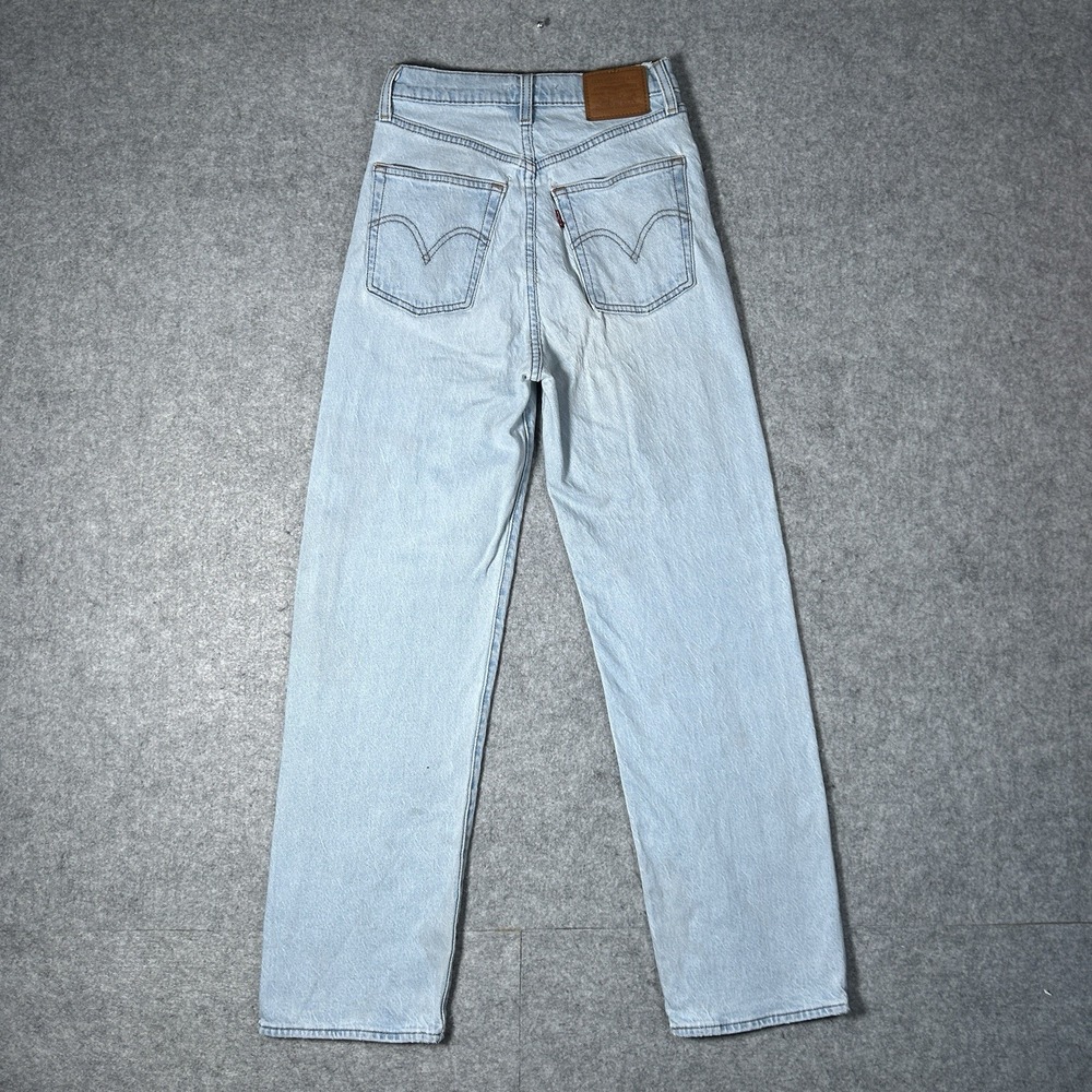 Levis Denim‎ Jeans Ribcage Straight Ankle Womens 25x29(24x28) Light Blue Wash